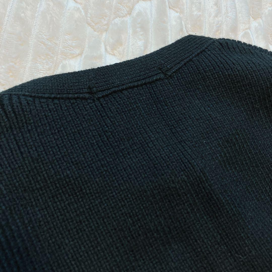 23区【洗える】コットンリリーニットジャケット46 黒 23AW 金ボタン