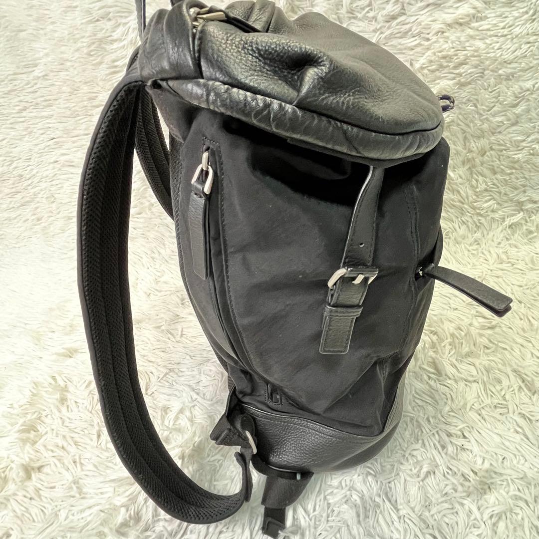 人気✨ポールスミス　バックパック　ブラック　レザーXナイロン