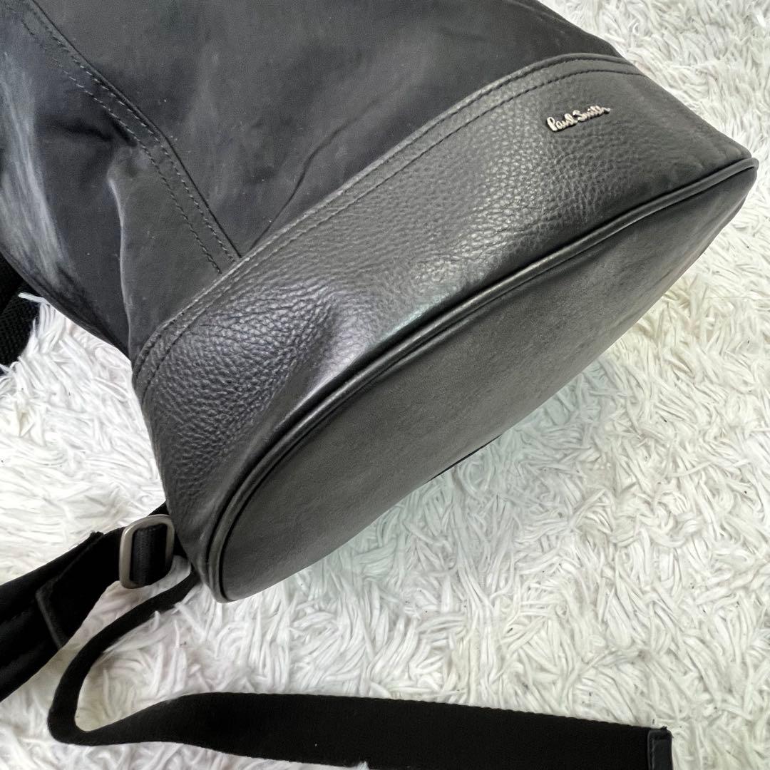 人気✨ポールスミス　バックパック　ブラック　レザーXナイロン