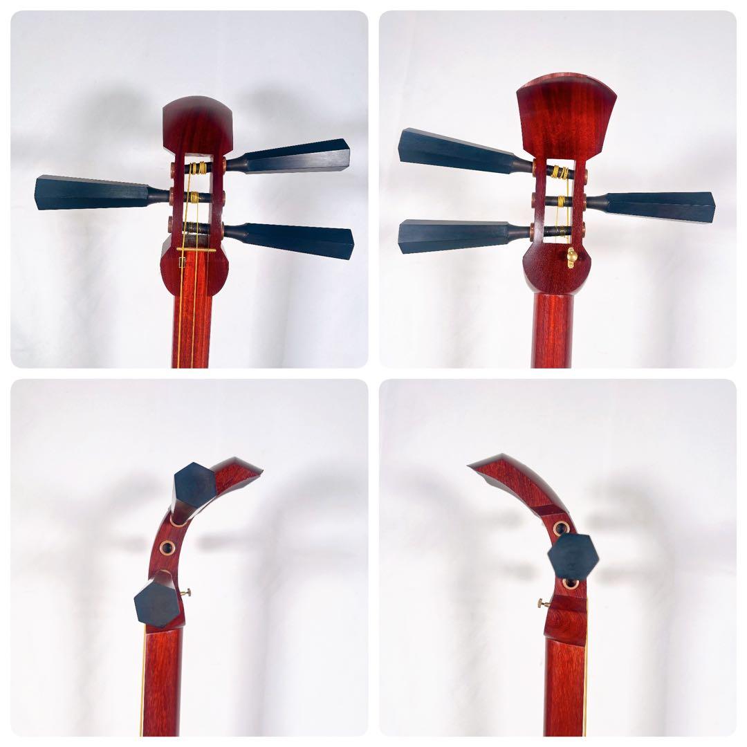 津軽三味線　高級花林　太棹　皮破れなし　ケース付　東さわり　延棹