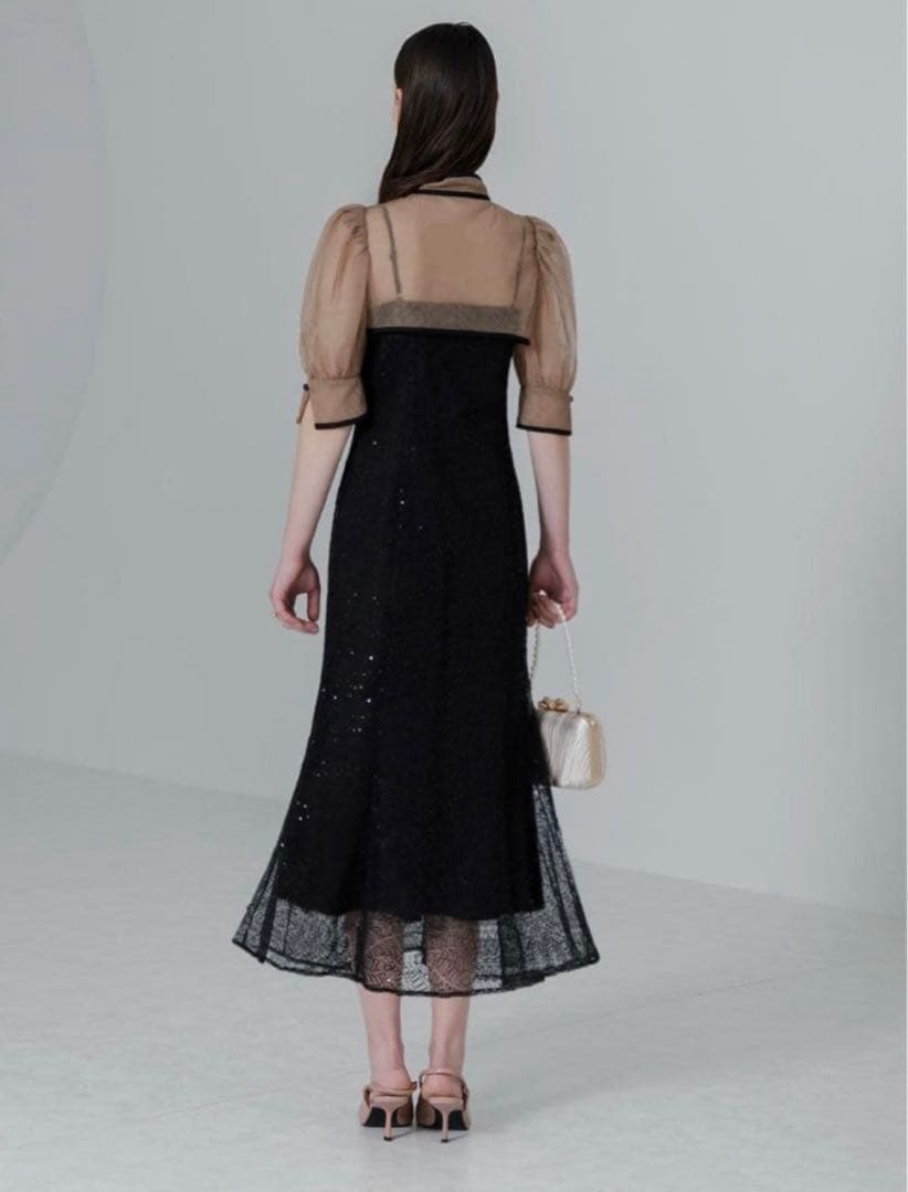 スパンコールボタニカルマーメイドボレロ2WAYワンピースドレス結婚式パーティー