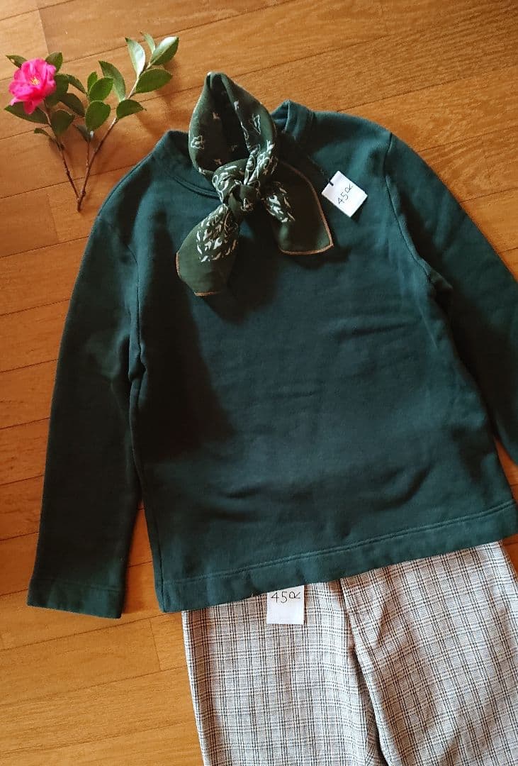 45R☆裏毛の17色 四角スウェット/モスグリーン♪