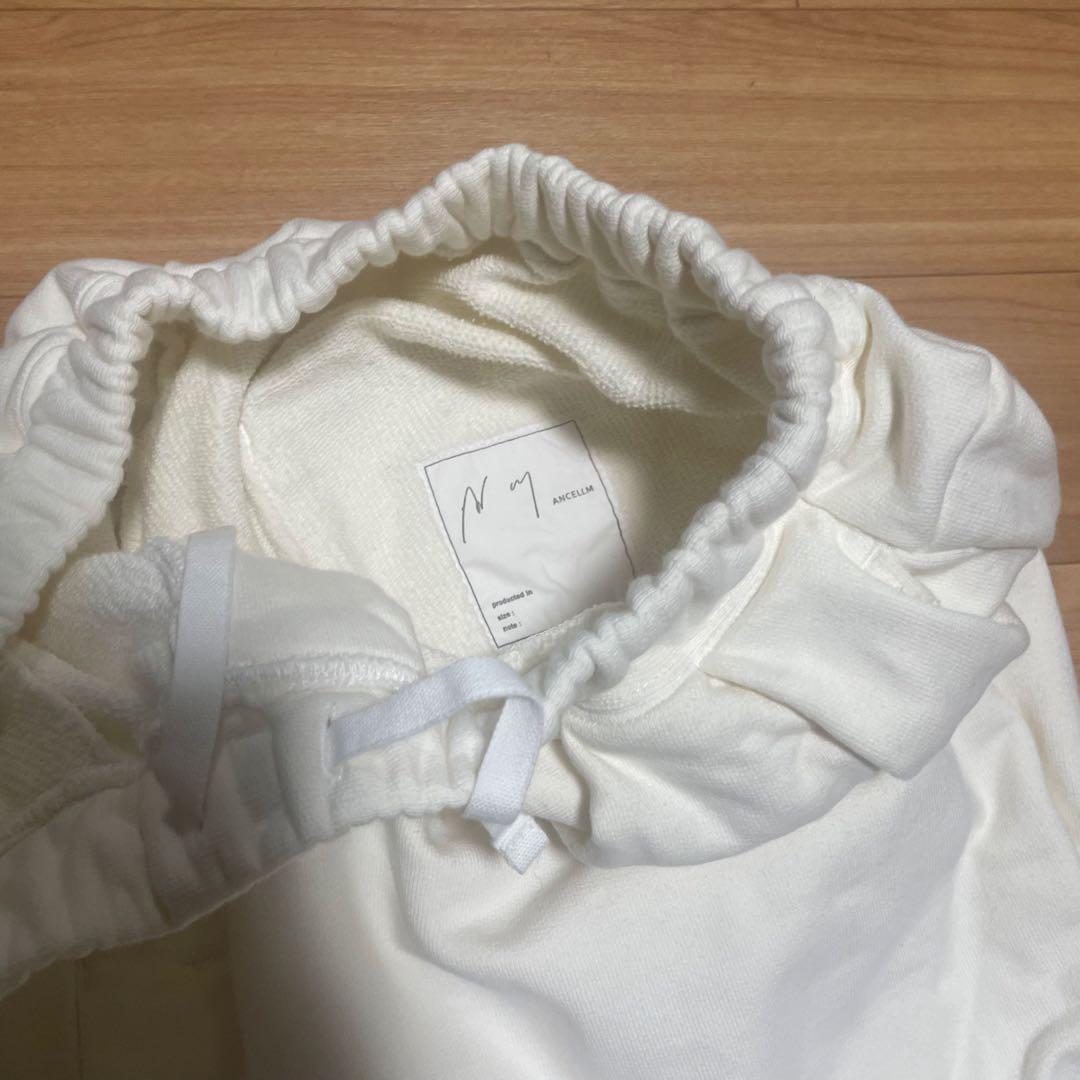 本日まで出品ancellm tuck sweat pants ホワイト　サイズ1