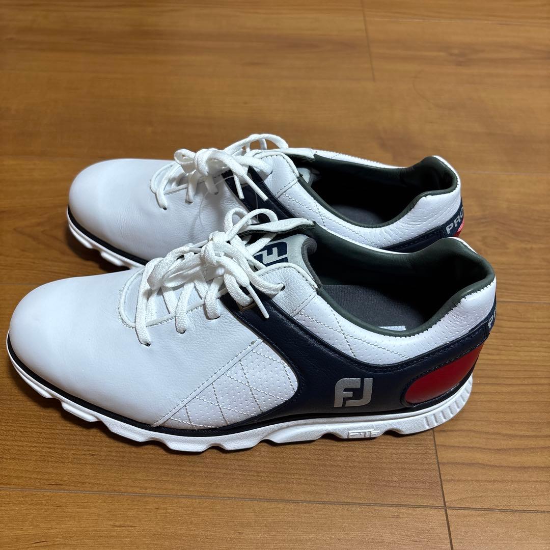 FJ ゴルフシューズ PROSL ホワイト/ネイビー/レッド