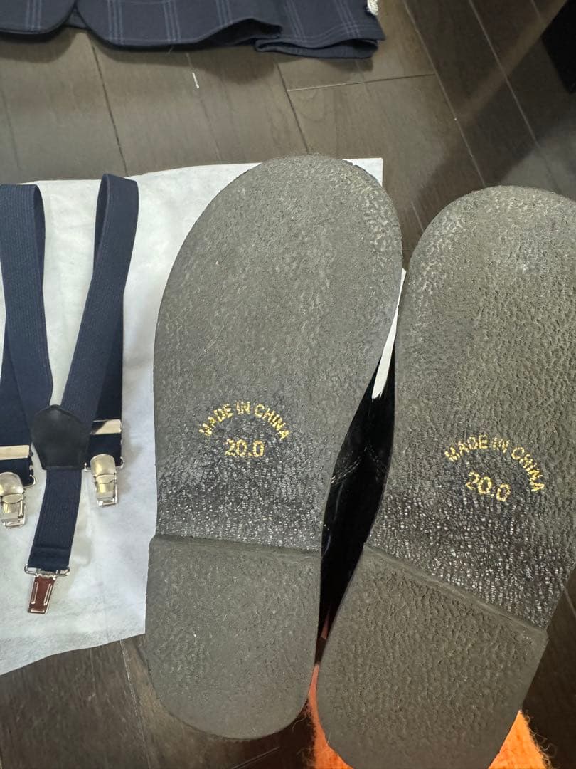 ★美品★ 男の子フォーマルスーツ　5点セット　120cm 靴•サスペンダーおまけ