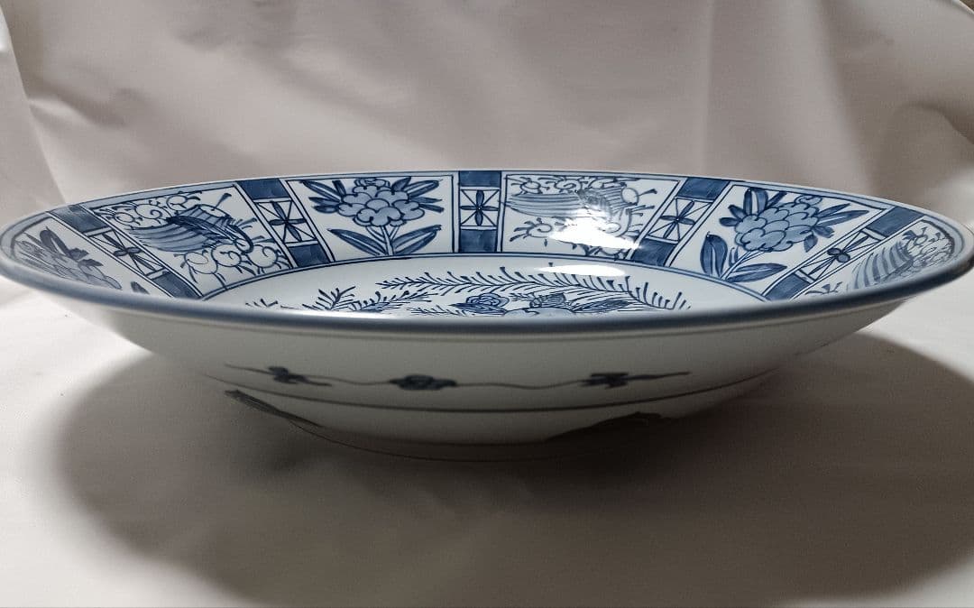 源右衛門窯 染付 芙蓉手 30.5㎝ 大皿 盛皿 飾り皿 お正月 共箱 未使用品