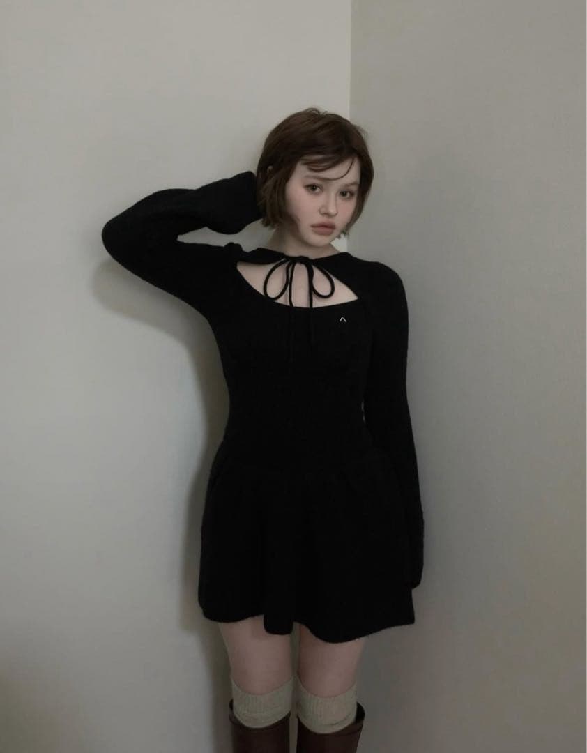 ワンピース ANDMARY Amy cable flare mini dress