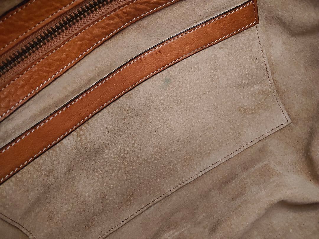 オレンジレザー ボストンバッグ