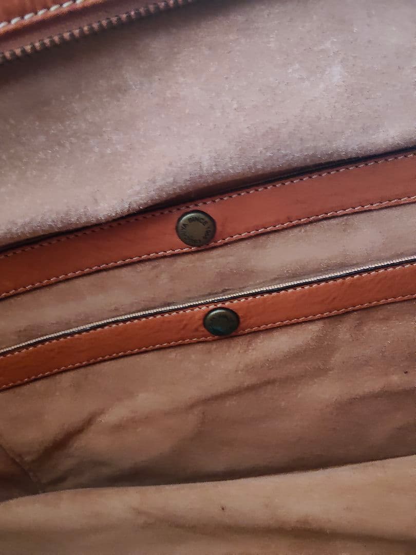 オレンジレザー ボストンバッグ