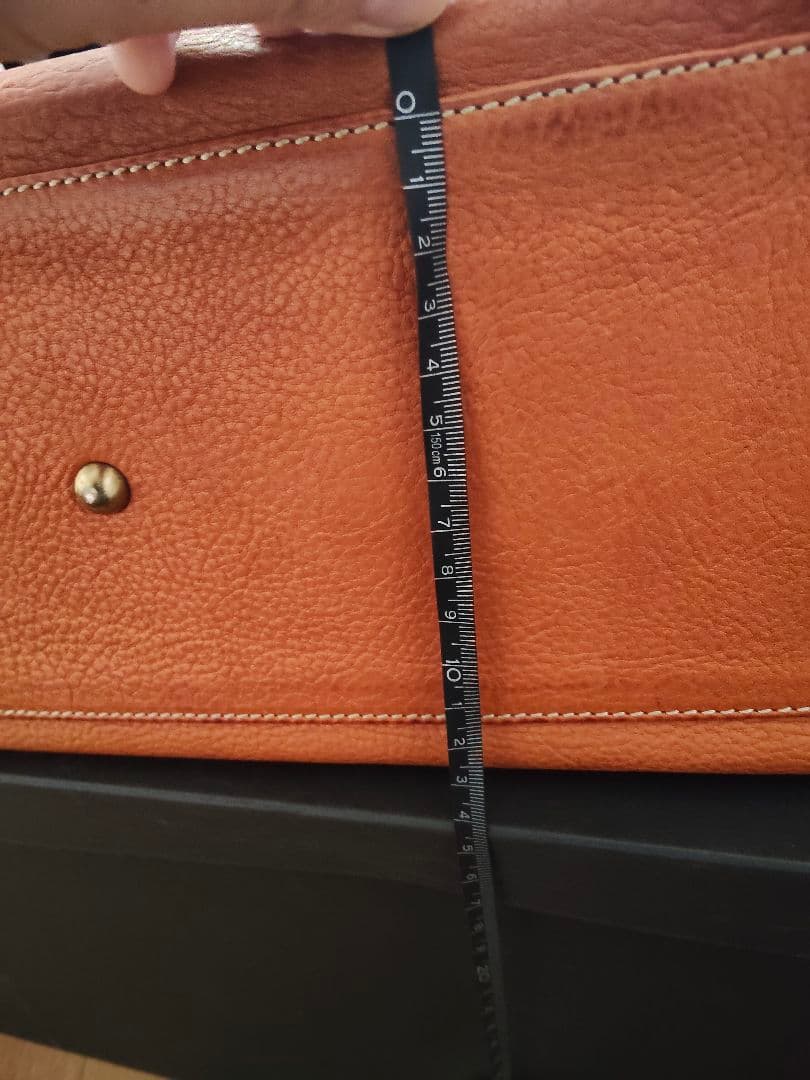 オレンジレザー ボストンバッグ