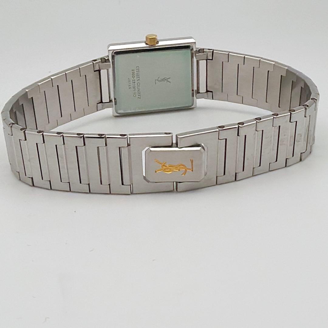 希少 イヴサンローラン YSL スクエア コンビカラー ビンテージ 腕時計