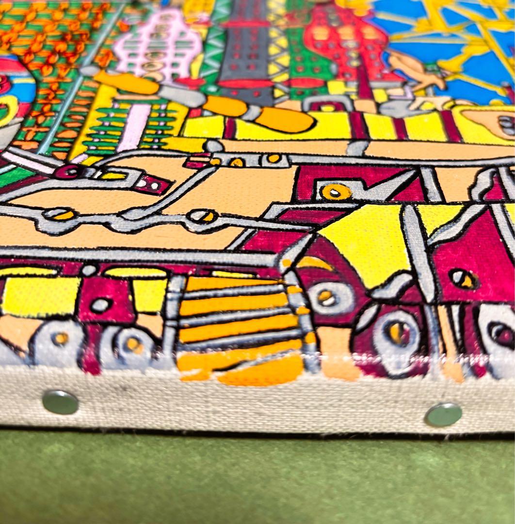 【大作】F8号手描き油彩　ジミー大西【マンハッタン】額縁　サイン　落款　代表作