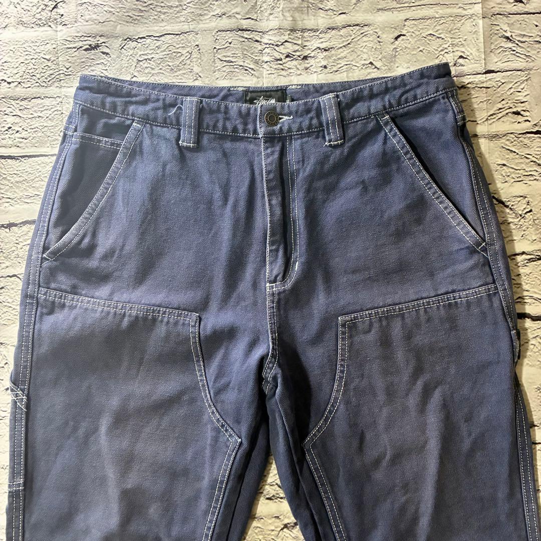 stussy ステューシー ダブルニーワークパンツ 32 ネイビー