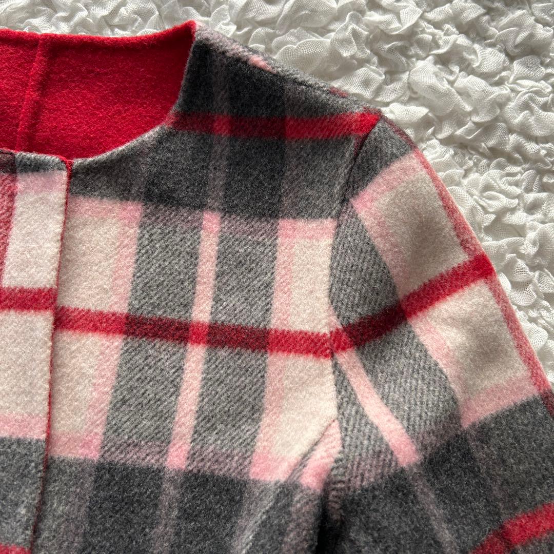 M'S GRACY エムズグレイシー　チェックｘ無地リバーシブルジャケット