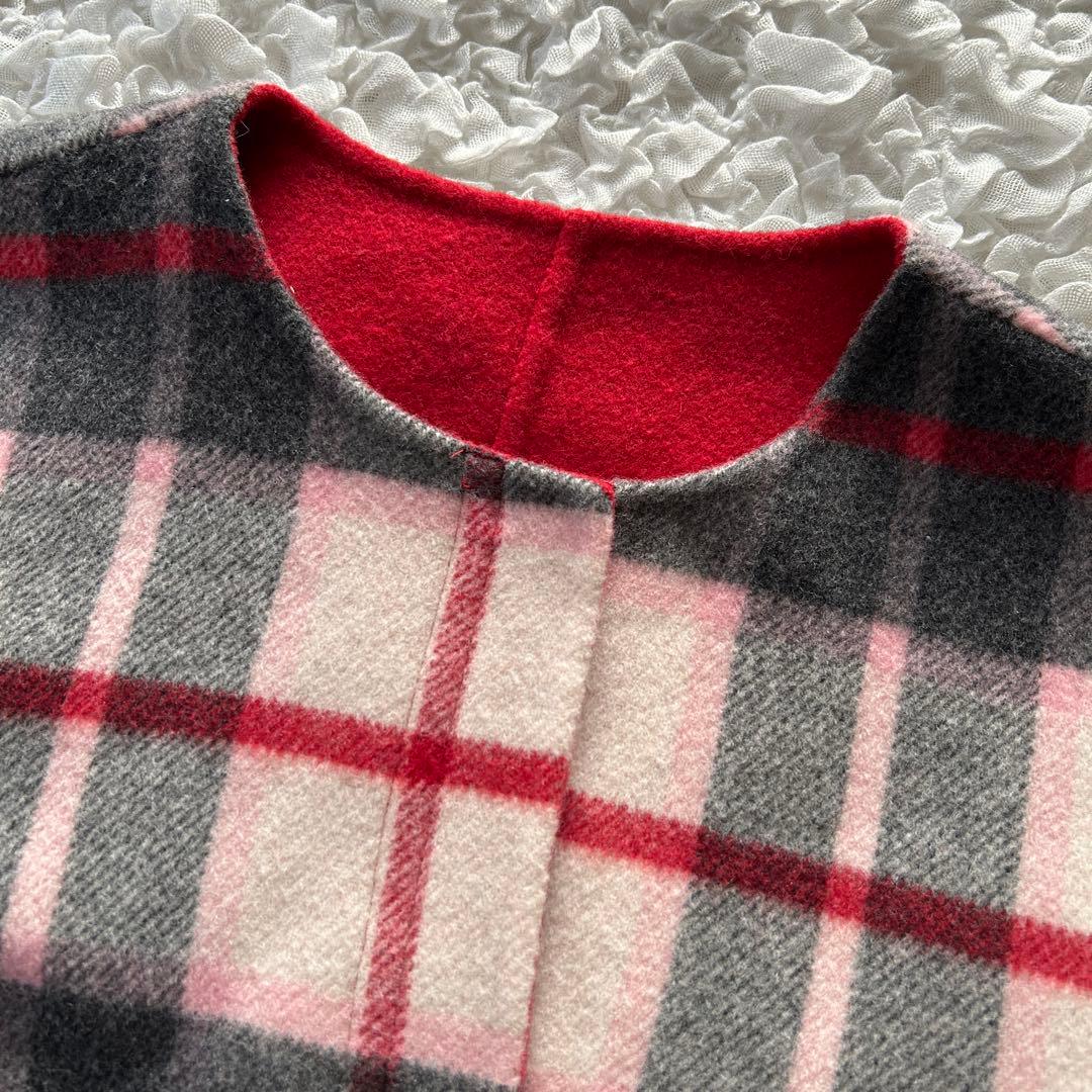 M'S GRACY エムズグレイシー　チェックｘ無地リバーシブルジャケット