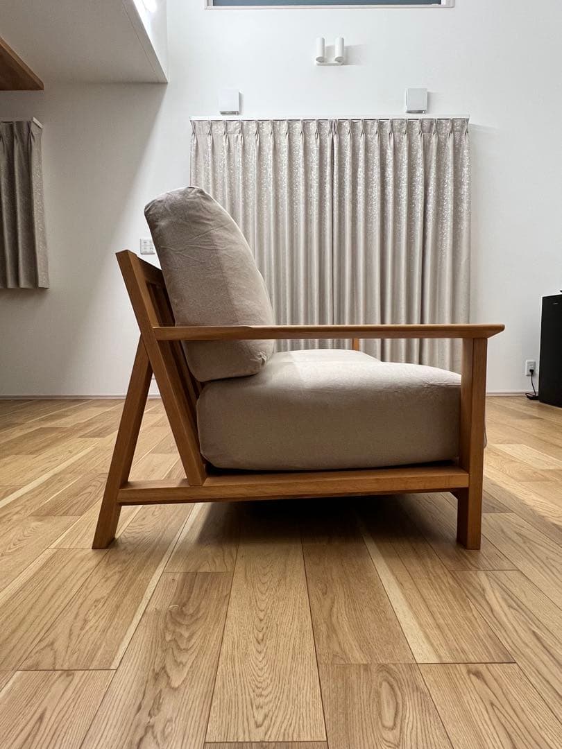 無印良品 ソファ本体木製フレーム フェザーポケットコイル２．５シーター