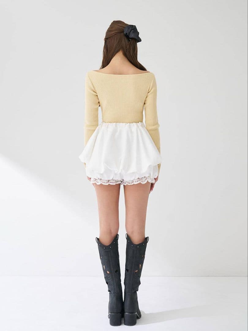 新品 ダーリッチ ボリュームバルーンミニスカート タグ付き 白