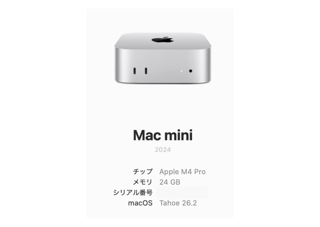 セール!!!! Mac Mini M4 Pro 24GB 1TB 10Gカスタム