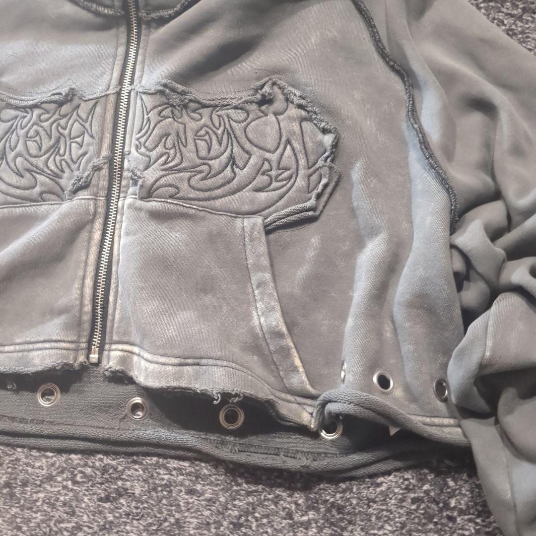 REFLEM レフレム ツノ付きクロップドZIPパーカー ジップアップパーカー