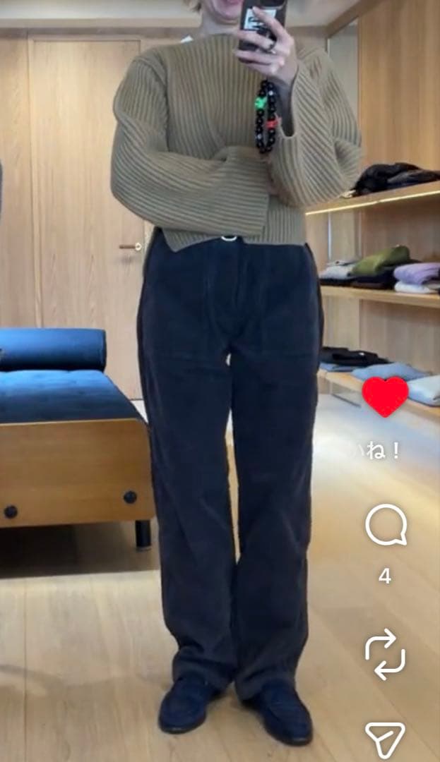 THN SHISHIKUI CORDUROY BAKER / ダークグレイ34