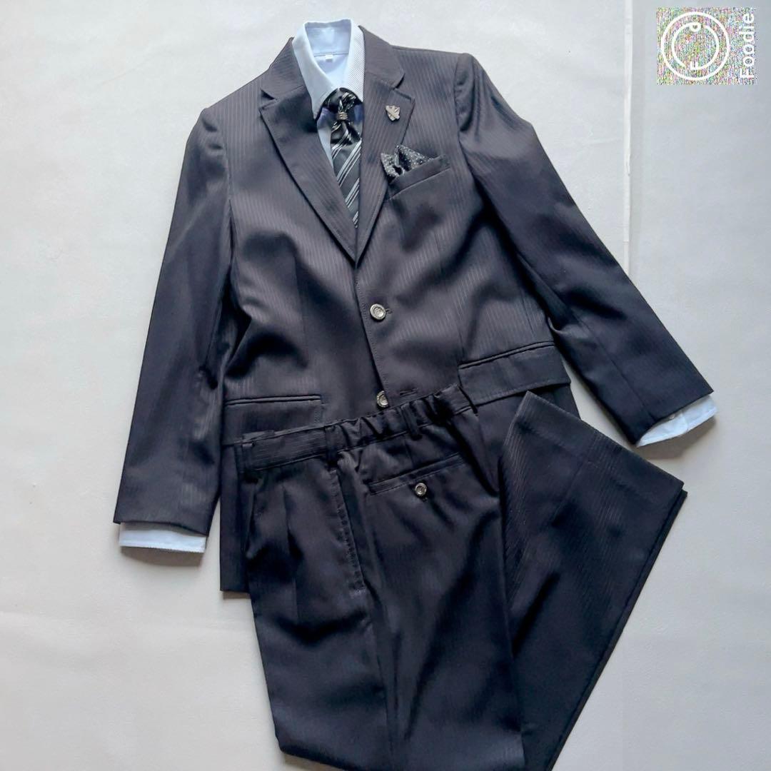 【訳あり、美品】4点セットフォーマルスーツ　165cm 卒服　卒業式 男の子 黒