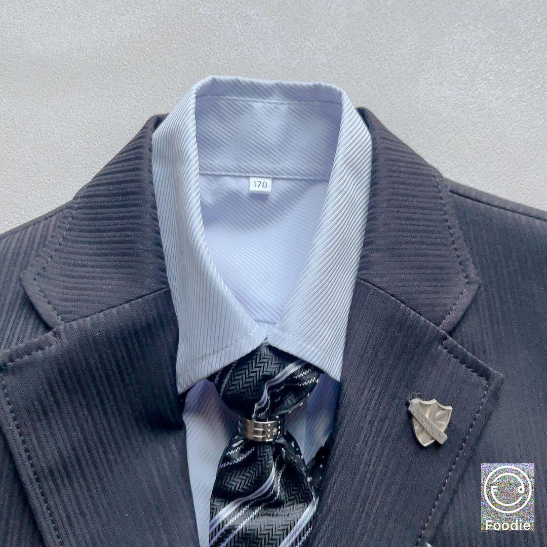 【訳あり、美品】4点セットフォーマルスーツ　165cm 卒服　卒業式 男の子 黒