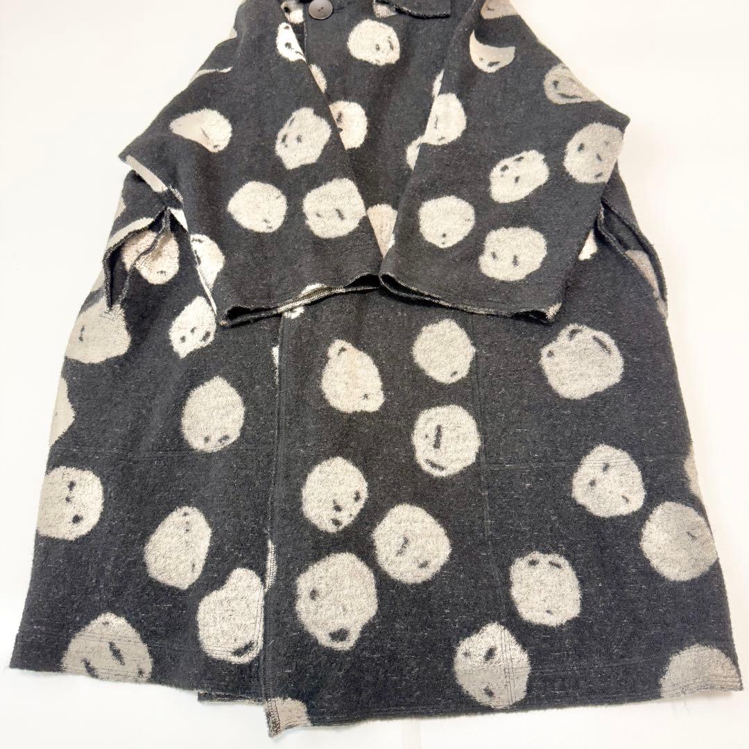 ヨーガンレール　ウールコート　ドット柄　ブラック　黒　ドット