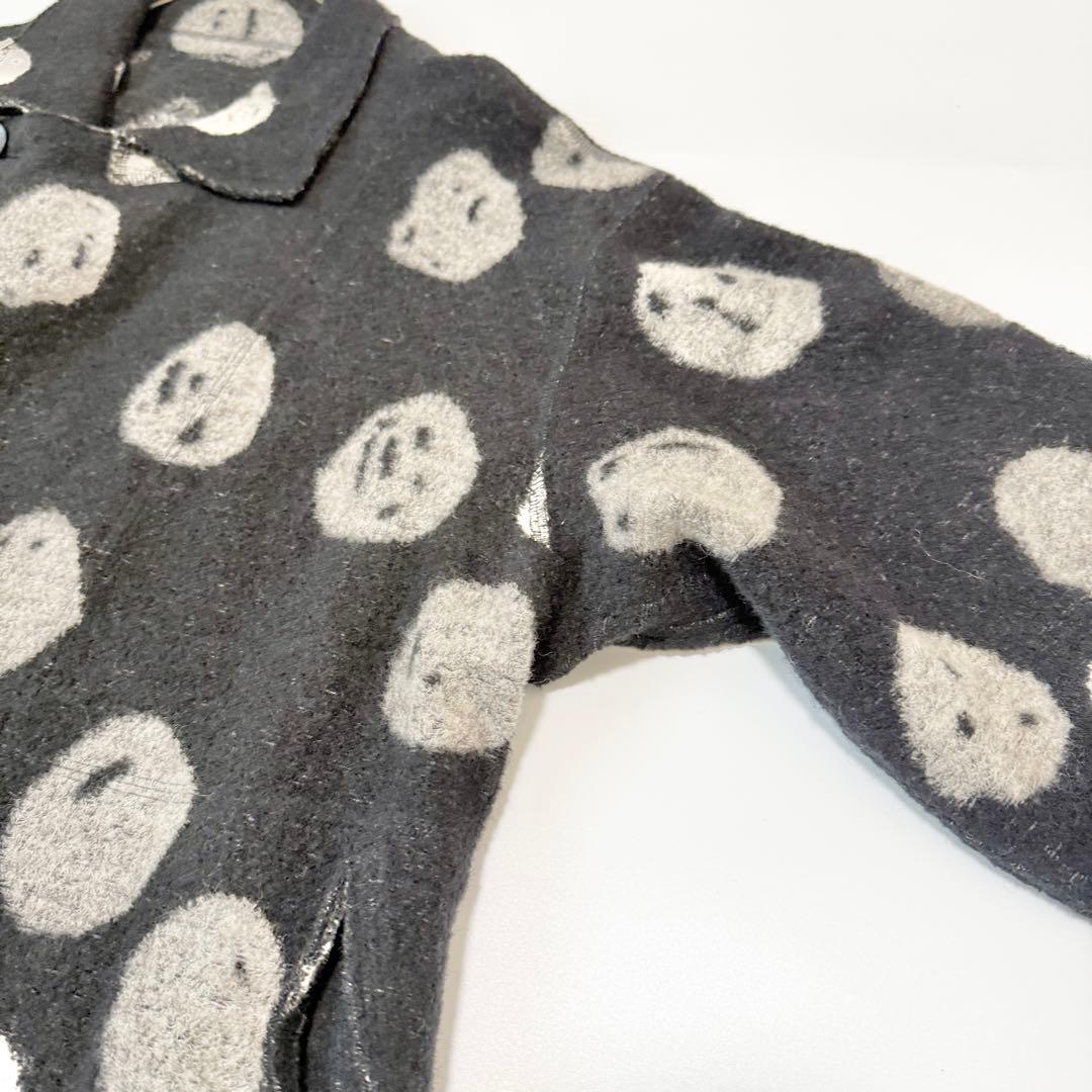 ヨーガンレール　ウールコート　ドット柄　ブラック　黒　ドット