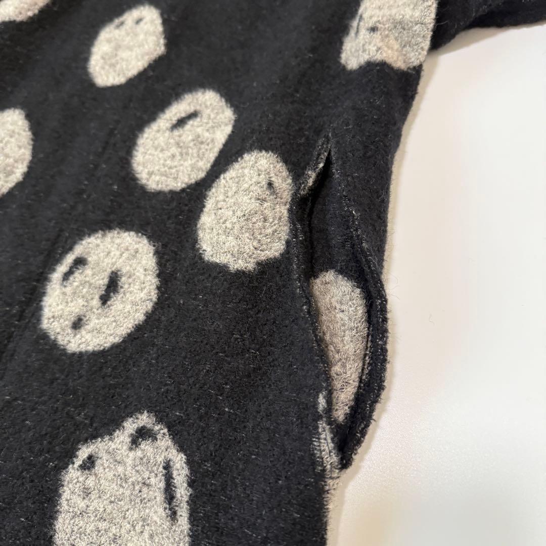 ヨーガンレール　ウールコート　ドット柄　ブラック　黒　ドット