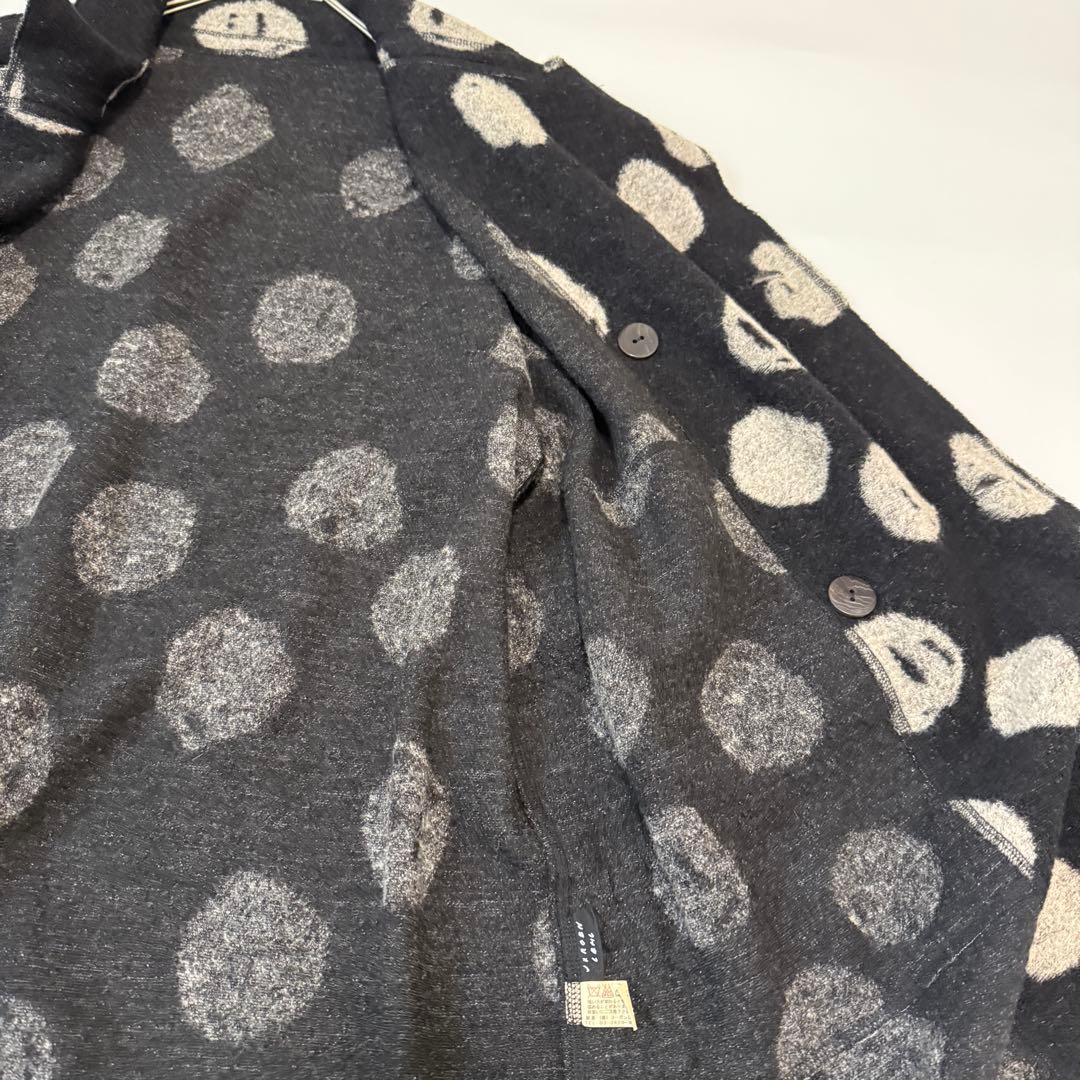 ヨーガンレール　ウールコート　ドット柄　ブラック　黒　ドット