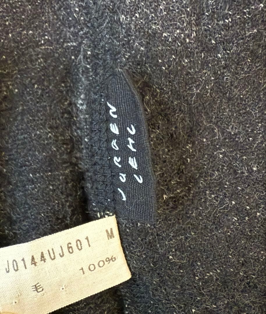 ヨーガンレール　ウールコート　ドット柄　ブラック　黒　ドット