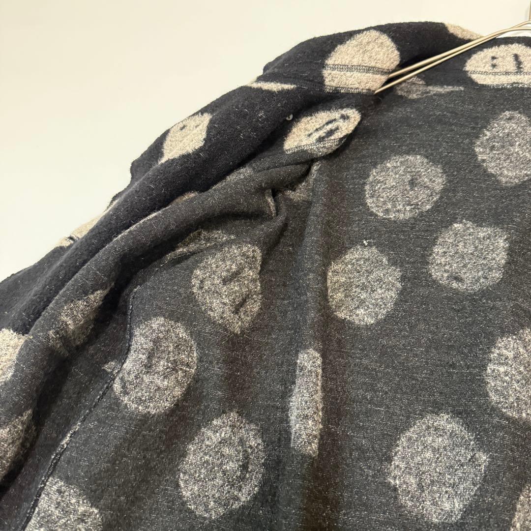 ヨーガンレール　ウールコート　ドット柄　ブラック　黒　ドット