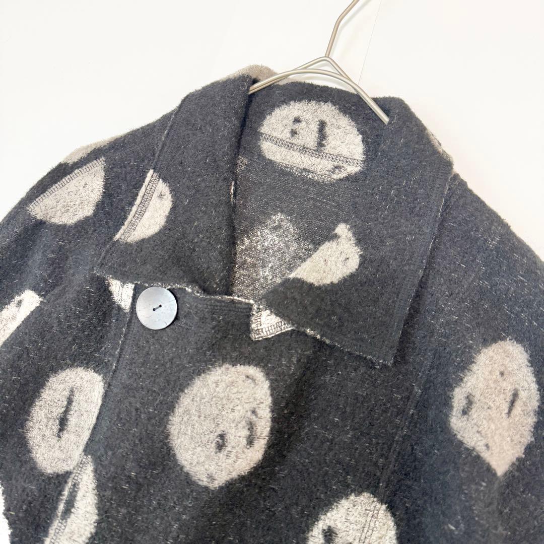 ヨーガンレール　ウールコート　ドット柄　ブラック　黒　ドット