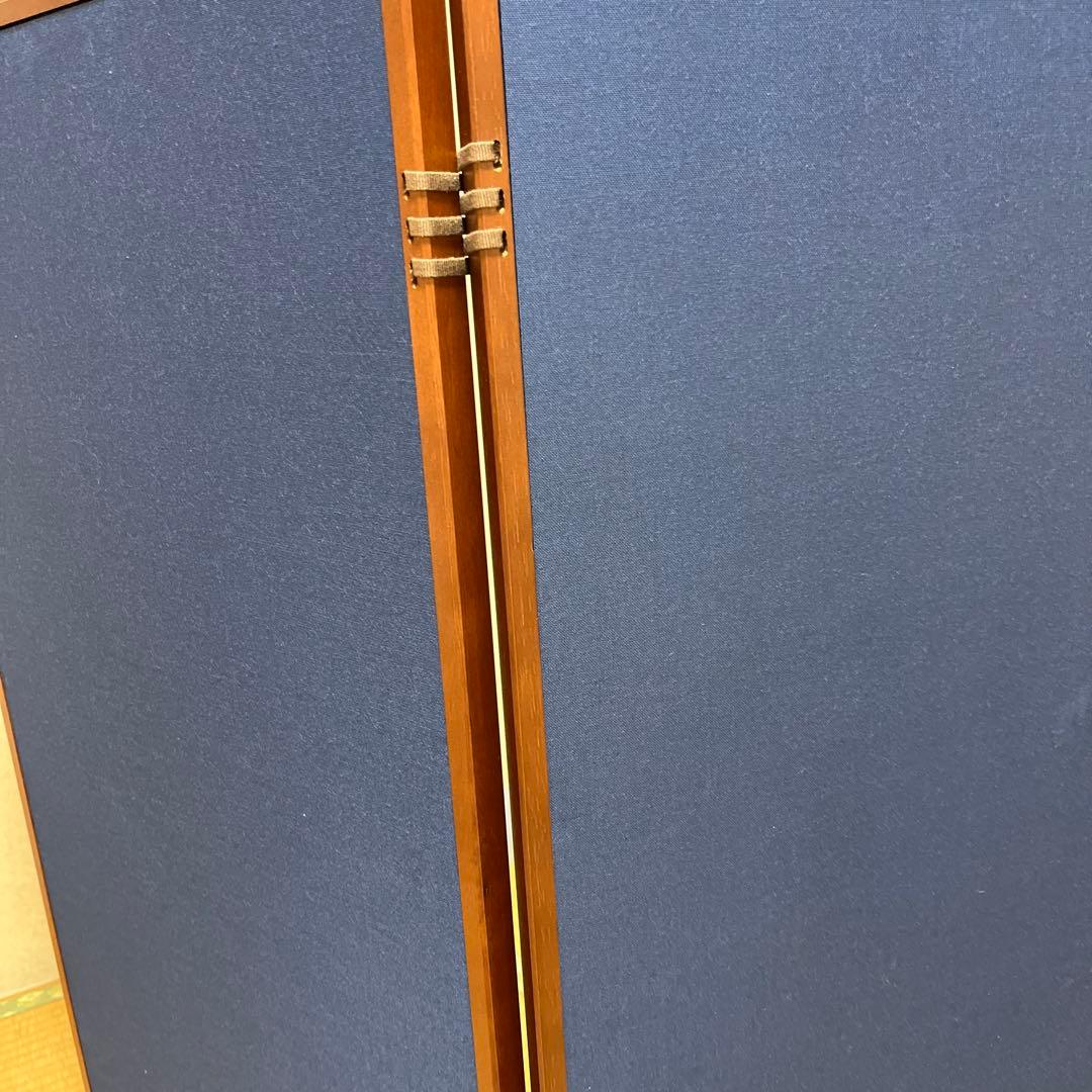 戸塚刺繍作品山水画 木製パーテーション 二つ折り式