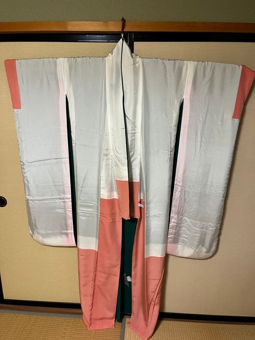 成人式、振袖、ちりめんグリーン花柄