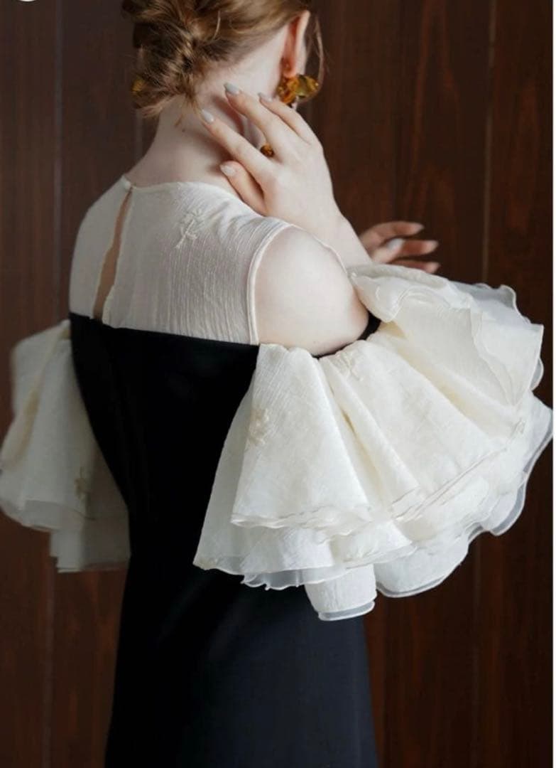 【Acka.】organdy frill dress タグ付き オケージョン