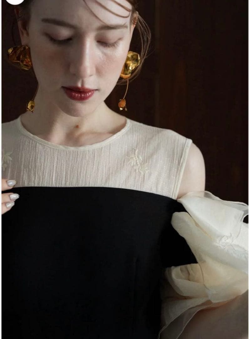 【Acka.】organdy frill dress タグ付き オケージョン