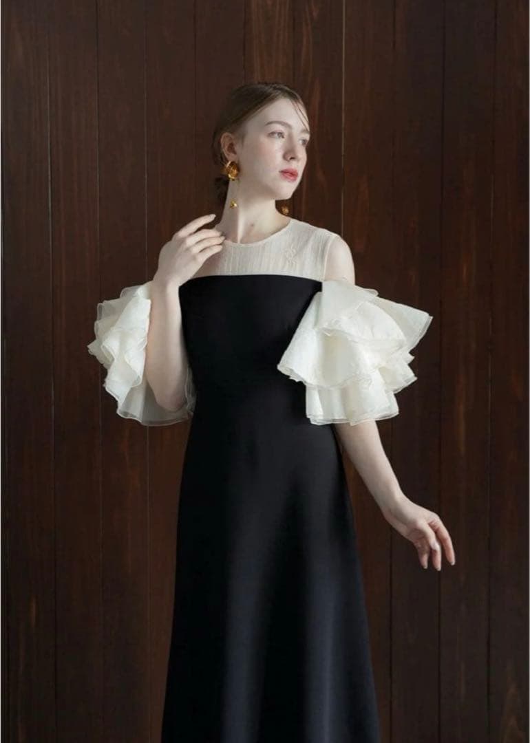 【Acka.】organdy frill dress タグ付き オケージョン