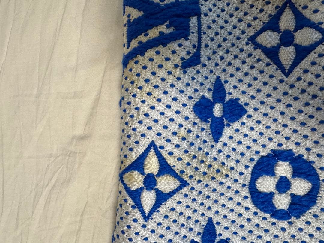 ルイヴィトン ロゴマニア マフラー ブルー