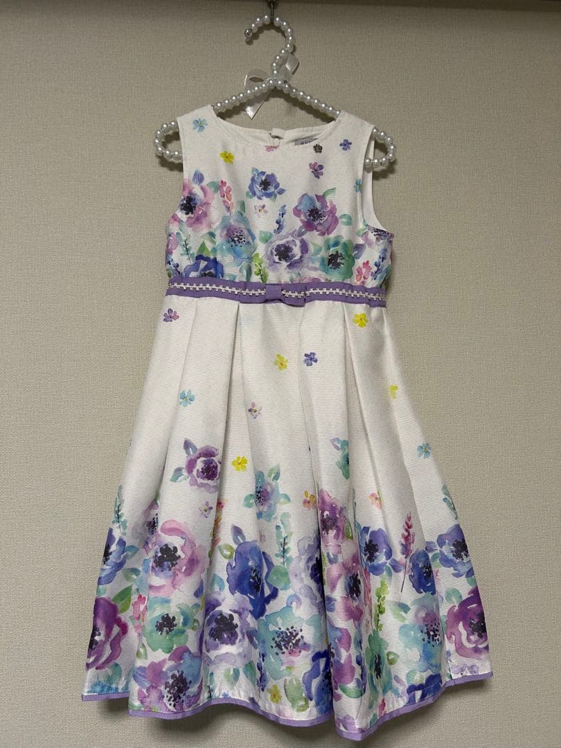 【120サイズ】日本製♡アナスイ♡水彩花柄ワンピース