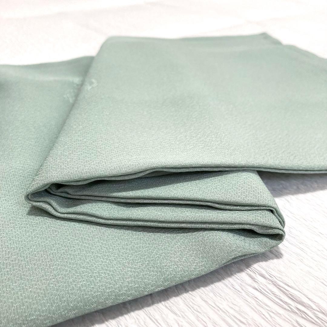 【未使用美品✨】東レシルック　洗える着物　色無地　四君子地紋　浅緑色　現行品E7