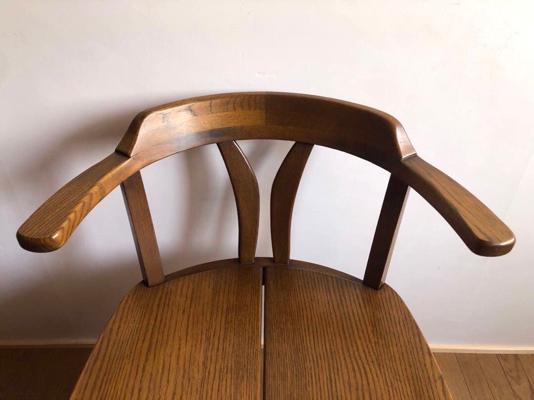 飛騨家具 浜本工芸 アームチェア② 肘掛け 安楽椅子 楢無垢材 民藝家具 古民家