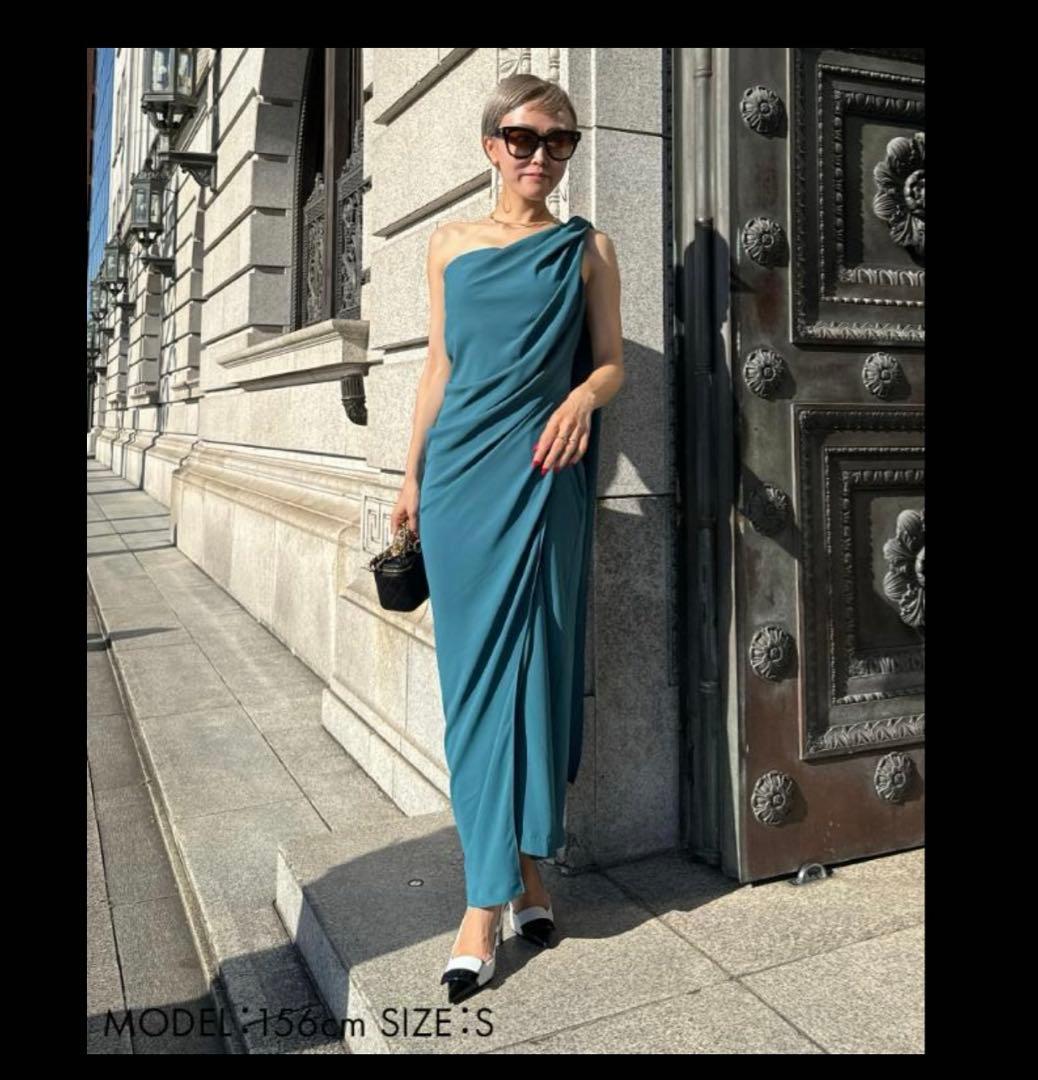 JENNE ドレープワンショルダーワンピース ドレス Sサイズ