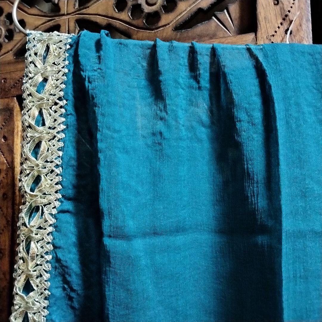 ◎専用◎インド アナルカリクルタ ティールブルー×シルバー刺繍【63A-4】