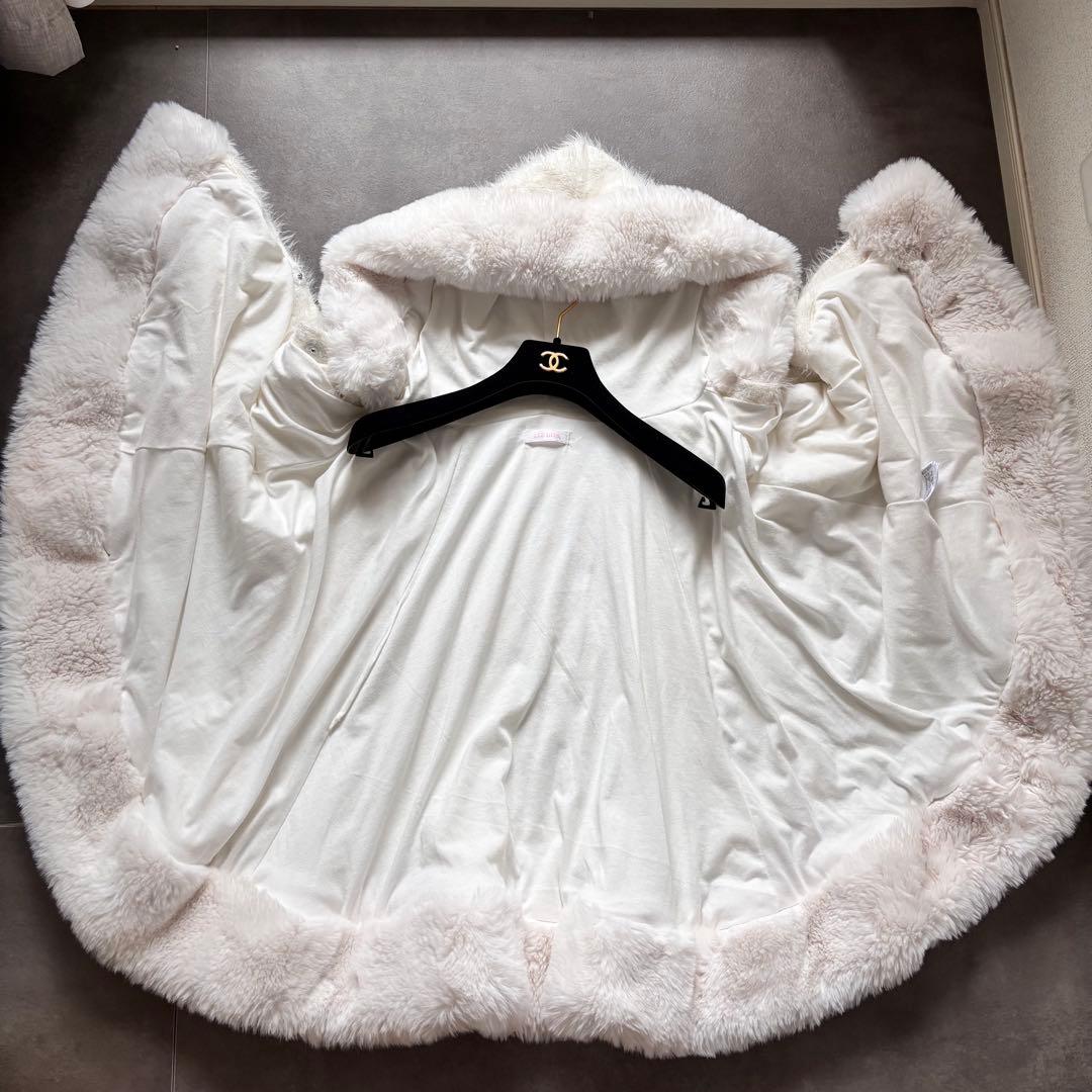 LIZLISA リズリサ ダブルリボンニットファーポンチョ