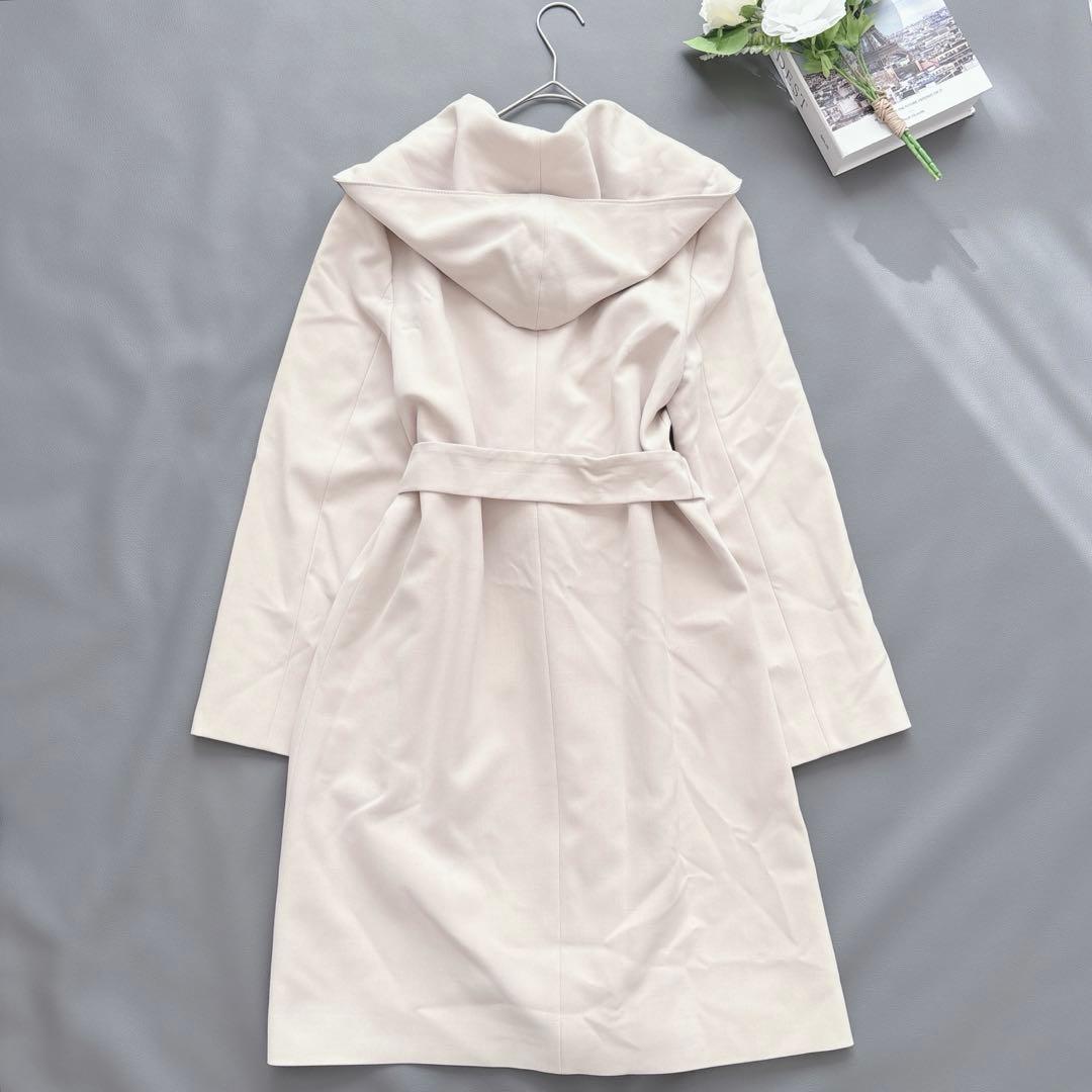 ANAYI ダブルクロス素材フードロングコート ベルテッド 現行タグ