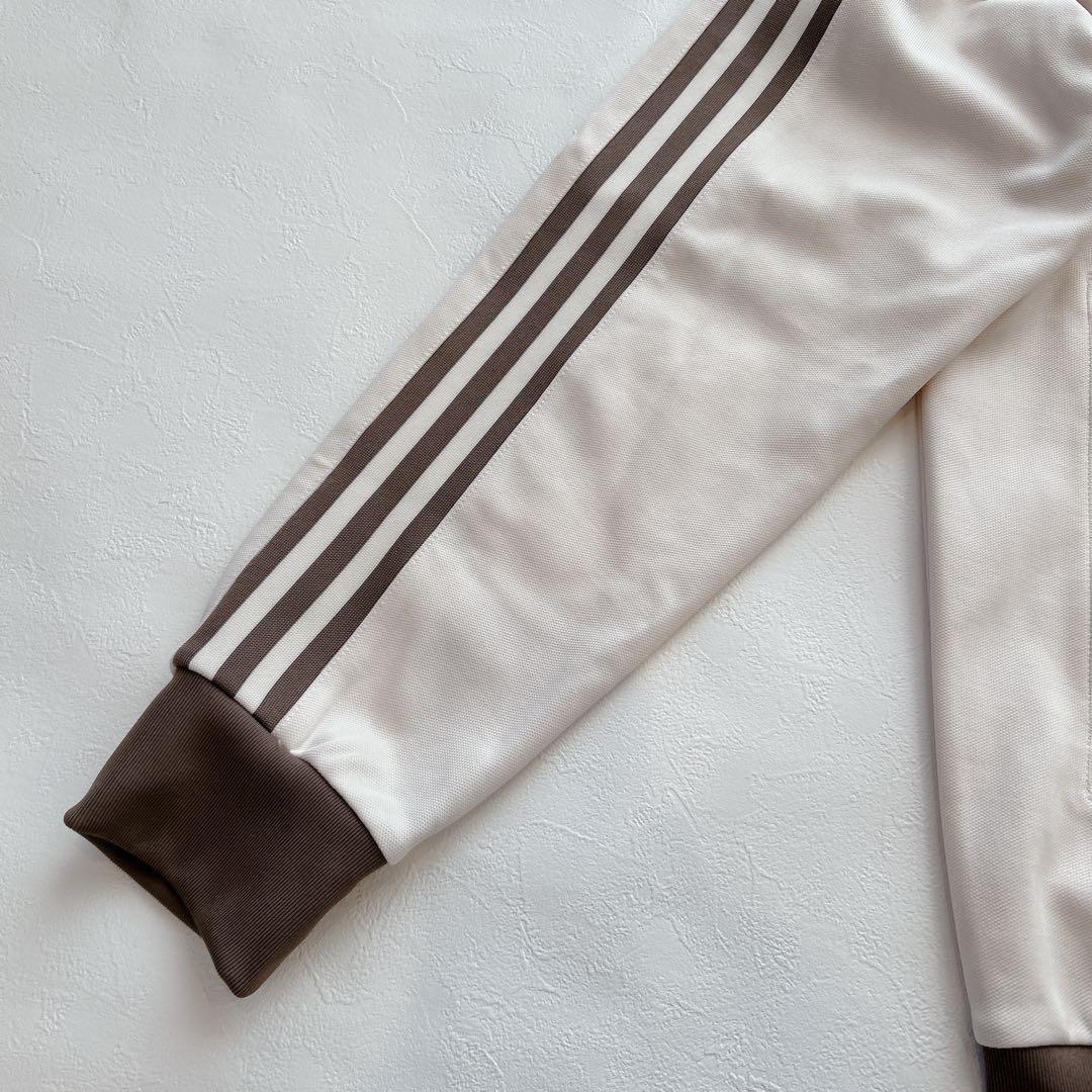 極美品✨adidasトラックジャケット 刺繍 ベージュ×モカブラウン 山本彩着用