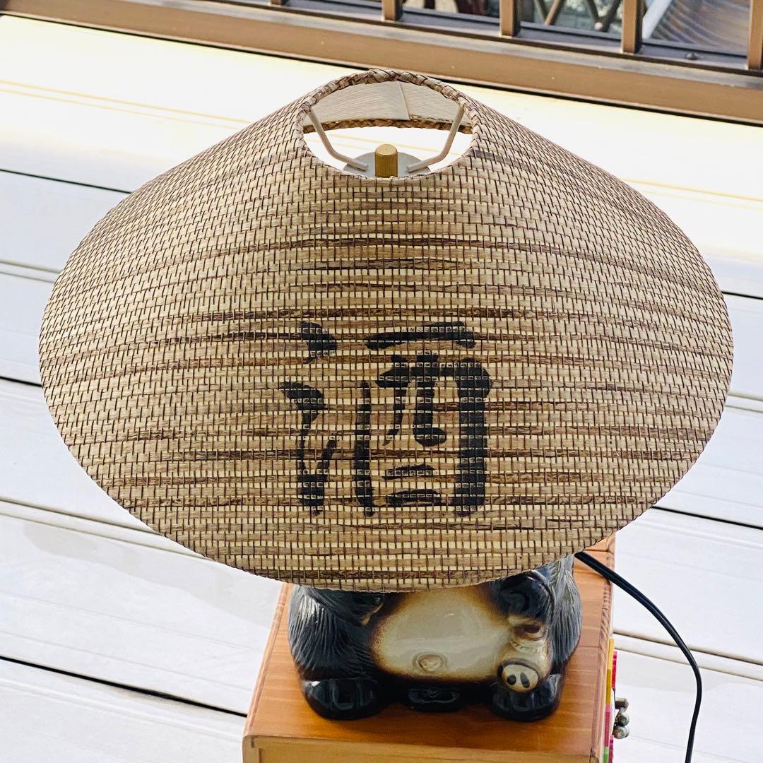 さ*き様 昭和レトロ 希少 松下電工 信楽焼たぬきランプ 縁起物 商売繁盛 ヴィ