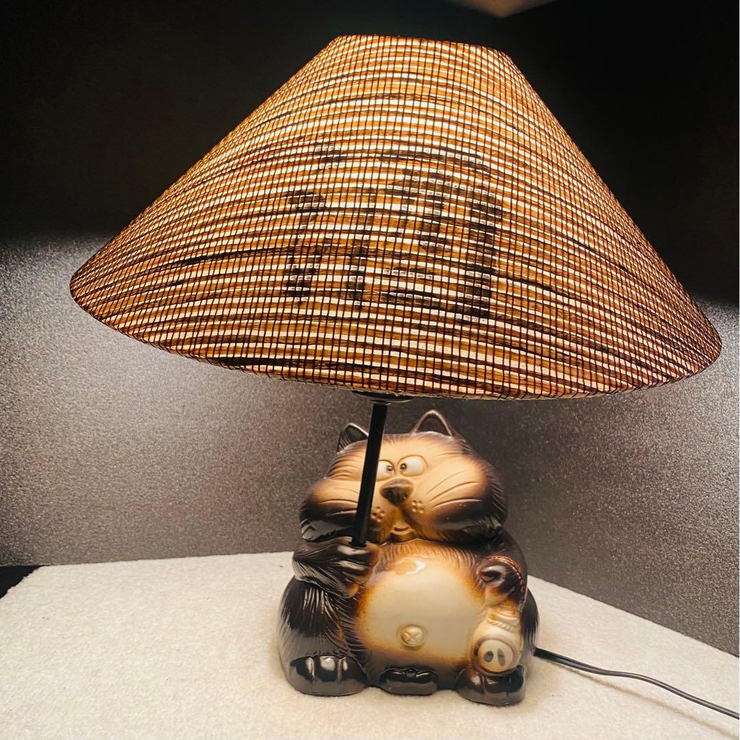 さ*き様 昭和レトロ 希少 松下電工 信楽焼たぬきランプ 縁起物 商売繁盛 ヴィ