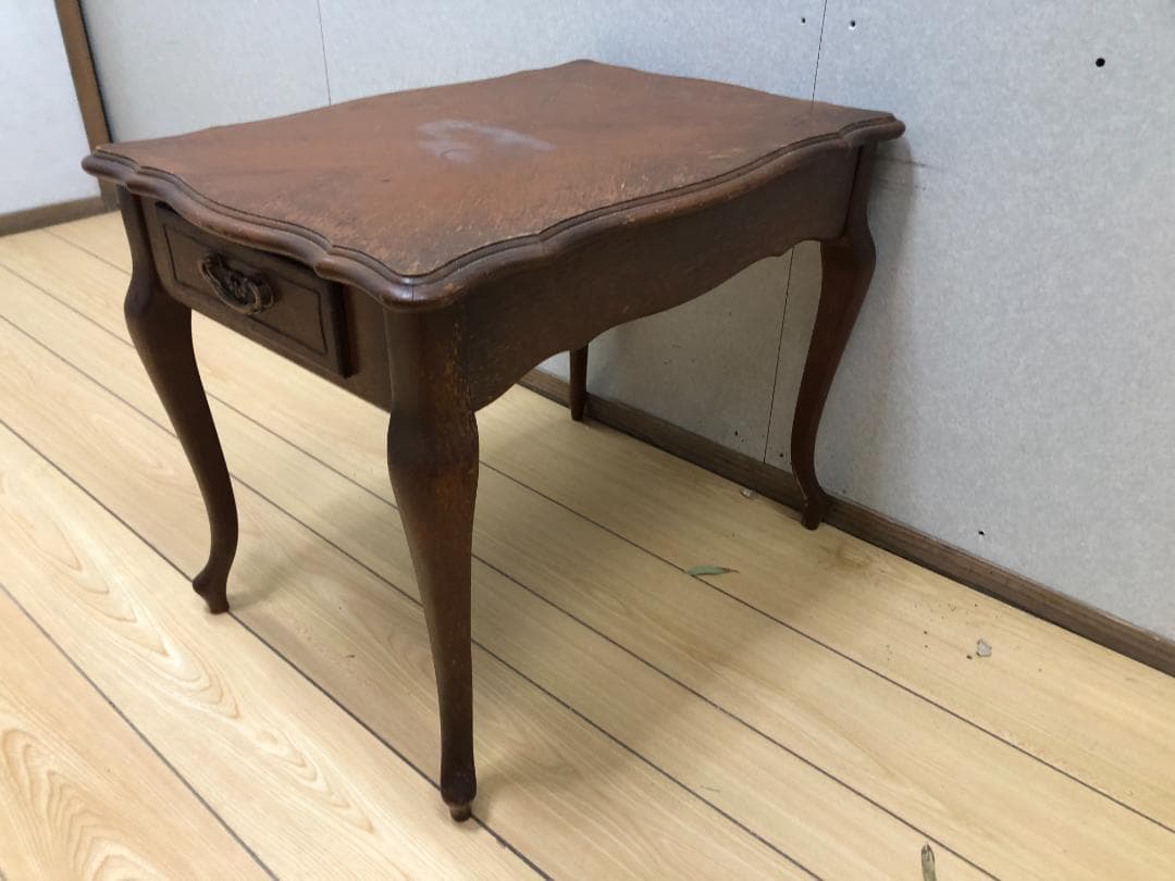 【マルニ木工】 猫脚 サイドテーブル 引き出し付 オールドマルニ 250402-